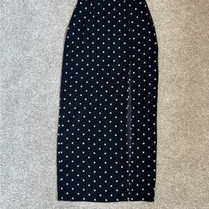 Classic XXI Forever 21 Black Skirt with White Polka Dots Skirt